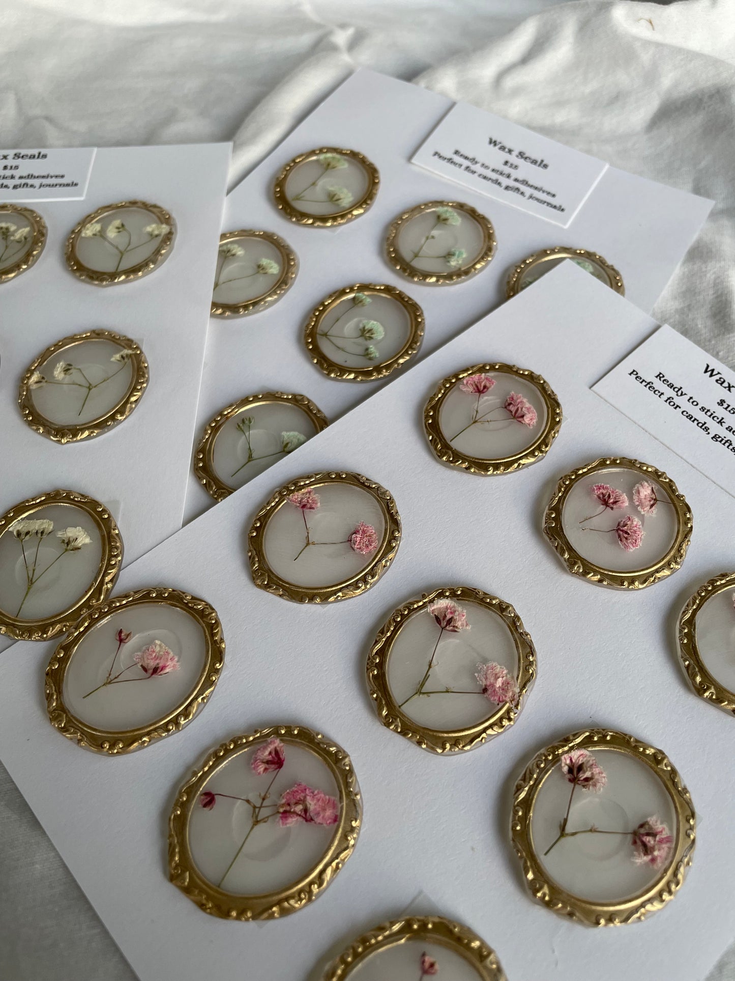 Wax Seals Set of 9 Oval Framed Flowers