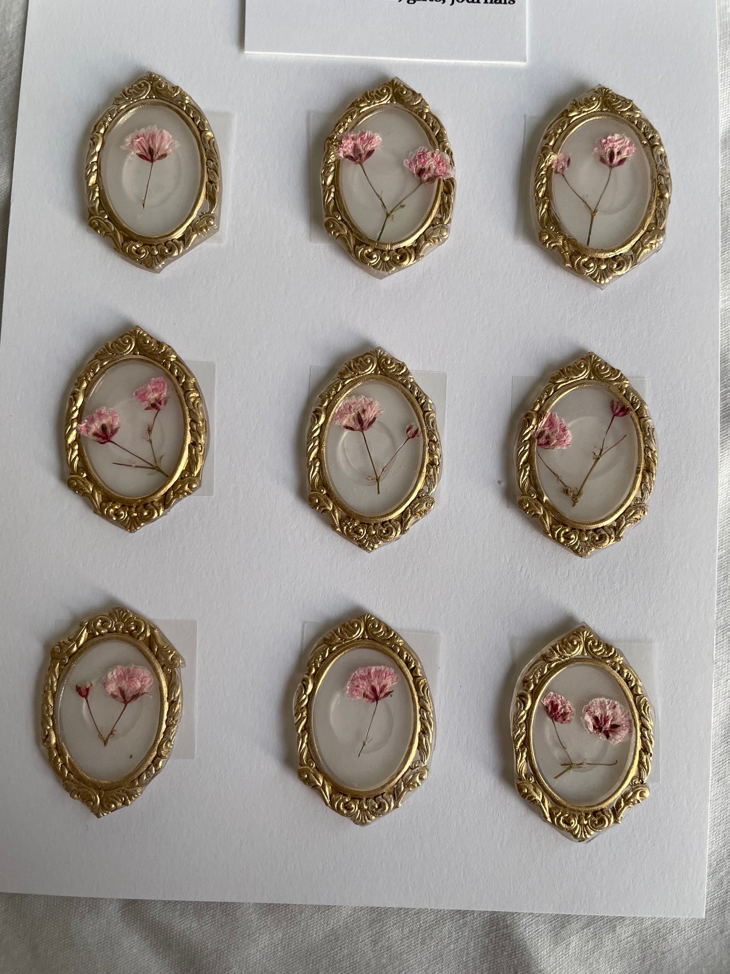 Wax Seals Set of 9 Ornate Oval Framed Flowers