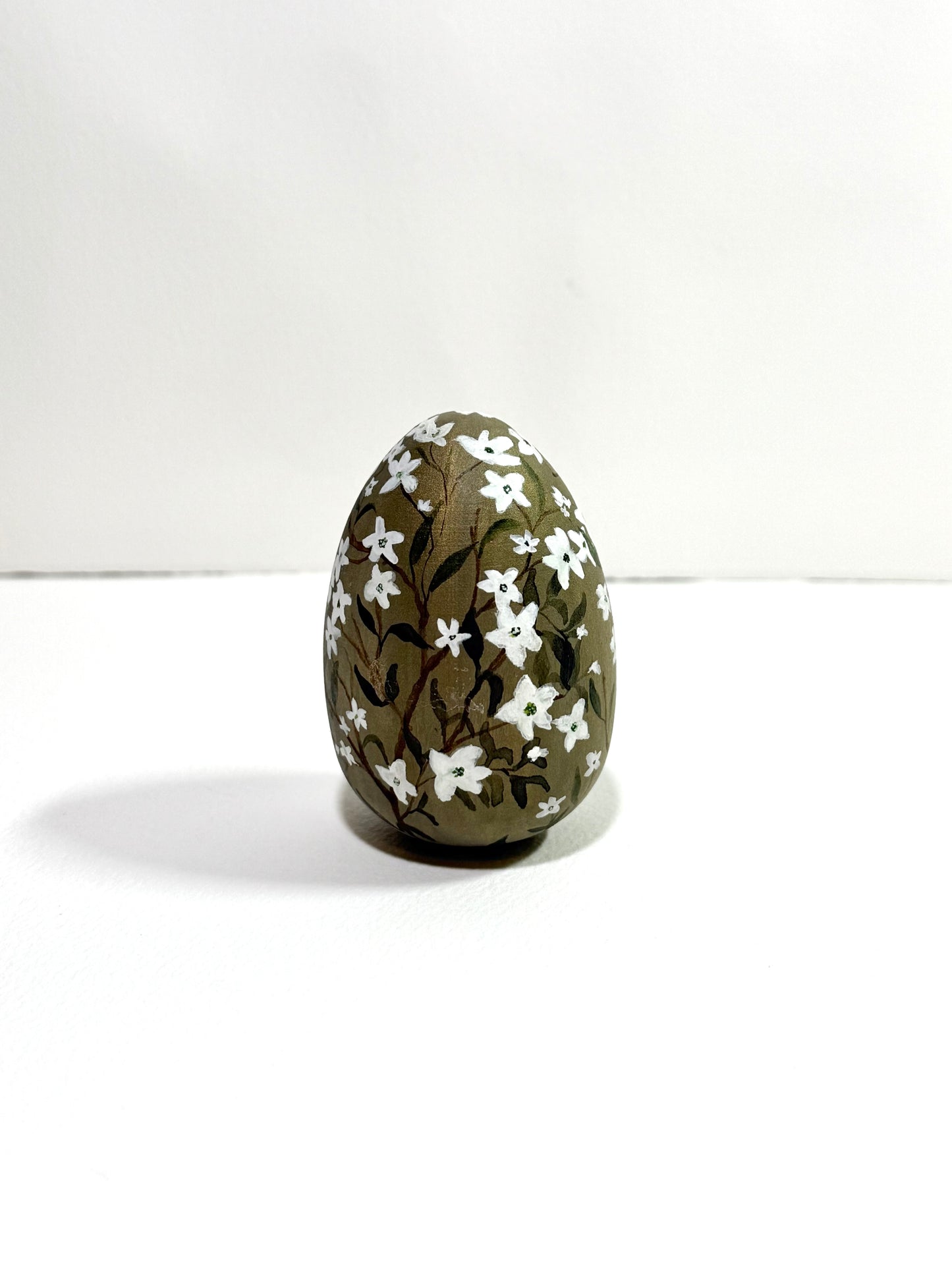Spring Blossoms Hand-Painted Wooden Egg (Small)